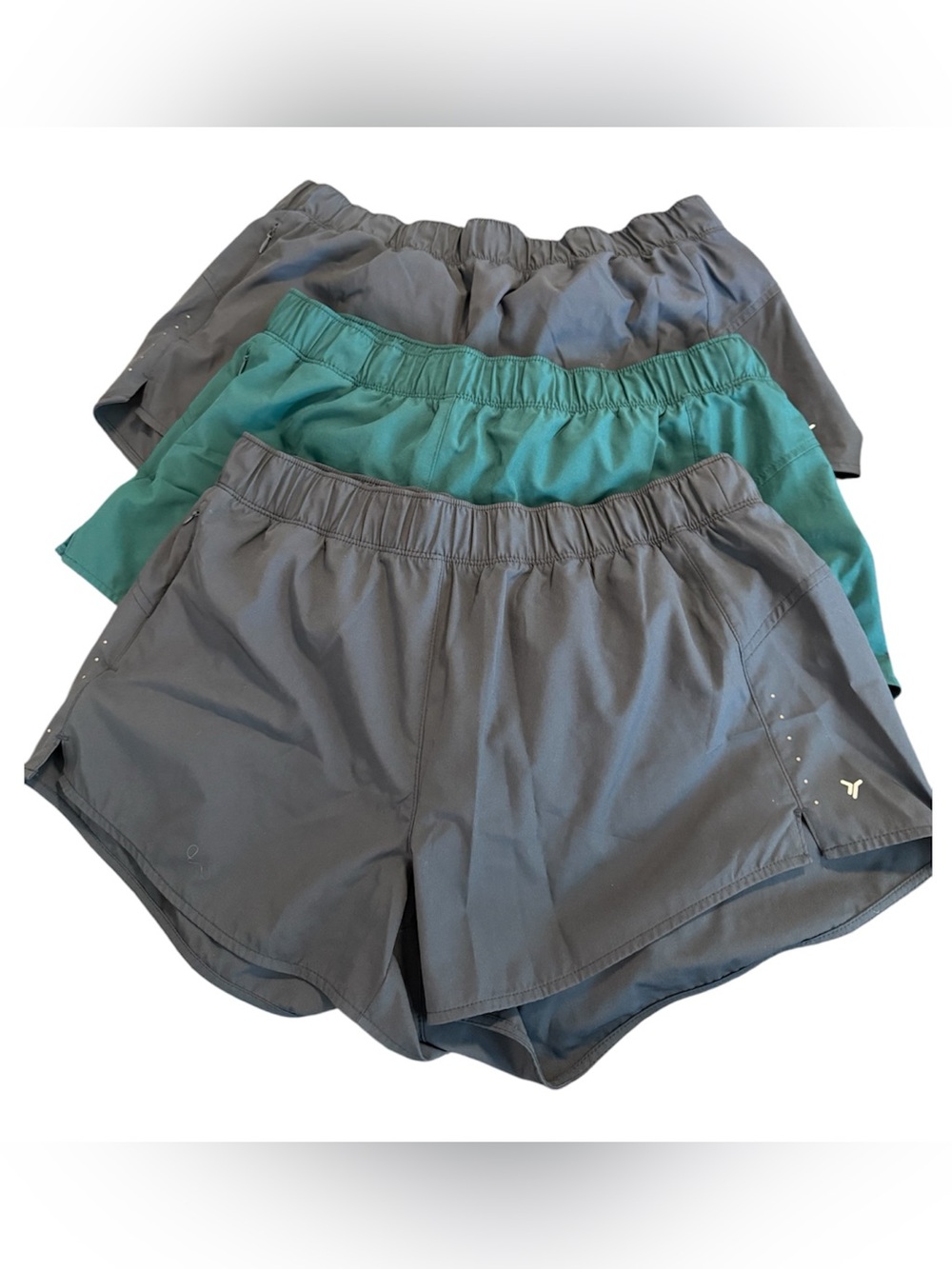 Set of 3 Old Navy Women's Elastic-Waist Active Shorts - Gray, Green, and Navy